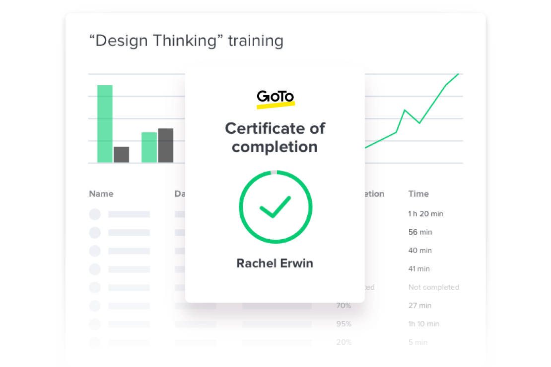 Go To Training showing a certificate of completion for your one of your attendees.